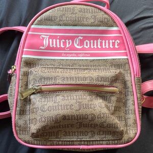 Juicy Couture Pink and Brown Logo Backpack